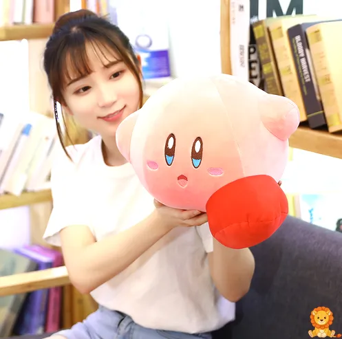 Sevimli yürüyen Kirby peluşu, pembe renkte, hareketli ayaklara sahip, yumuşak dokulu, çocukların ve yetişkinlerin favori oyuncağı. - View 3