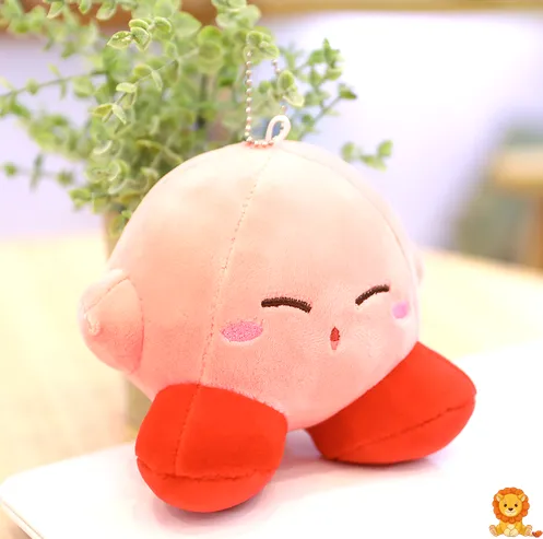Sevimli baş aşağı Kirby peluş oyuncak, pembe renkte, yumuşak dokulu ve detaylı işçilikle üretilmiş. - View 3