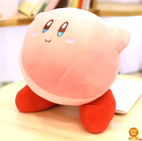 Gökyüzüne bakan sevimli Kirby peluş oyuncak, pembe renk, kabarık ve yumuşak dokulu, çocuk odası dekorasyonu için ideal. - View 4