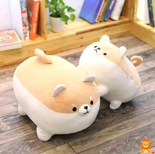Απαλό μαξιλάρι σκύλου Shiba Inu σε μπεζ χρώμα, με χαριτωμένο πρόσωπο και αφράτη υφή, ιδανικό για αγκαλιές και διακόσμηση. - View 7