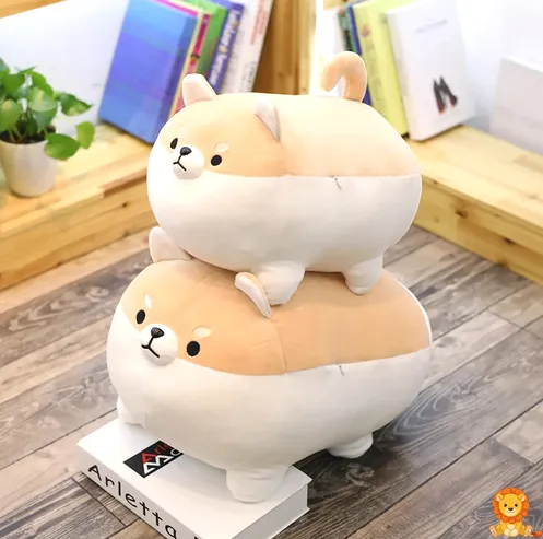 Απαλό μαξιλάρι σκύλου Shiba Inu σε μπεζ χρώμα, με χαριτωμένο πρόσωπο και αφράτη υφή, ιδανικό για αγκαλιές και διακόσμηση. - View 9