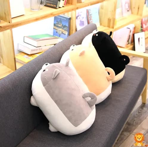 Απαλό μαξιλάρι σκύλου Shiba Inu σε μπεζ χρώμα, με χαριτωμένο πρόσωπο και αφράτη υφή, ιδανικό για αγκαλιές και διακόσμηση. - View 3