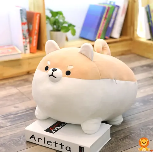 Απαλό μαξιλάρι σκύλου Shiba Inu σε μπεζ χρώμα, με χαριτωμένο πρόσωπο και αφράτη υφή, ιδανικό για αγκαλιές και διακόσμηση. - View 5