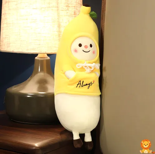 Kawaii muz peluş yastık, gülümseyen yüzü, yumuşak sarı peluşu ve rahatlatıcı tasarımıyla mükemmel bir uyku arkadaşı. - View 3