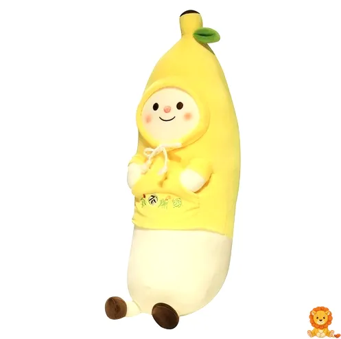 Kawaii muz peluş yastık, gülümseyen yüzü, yumuşak sarı peluşu ve rahatlatıcı tasarımıyla mükemmel bir uyku arkadaşı. - View 4