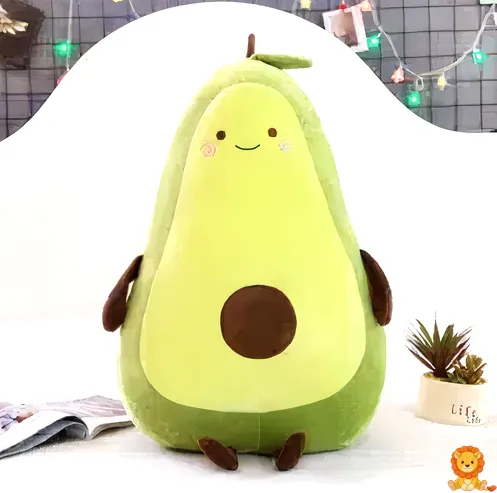 Büyük boy avokado peluş oyuncak, yumuşak yeşil dış yüzeyi ve kahverengi çekirdeği ile oturma odası veya çocuk odası dekorasyonu için idealdir. - View 4