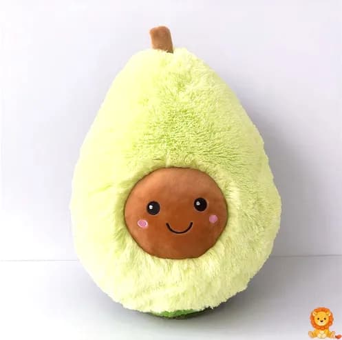 Tüylü avokado peluş oyuncak, 20cm boyutunda, yumuşak dokulu, sevimli yüz ifadesi ve kahverengi çekirdeği olan, çocuklar ve yetişkinler için mükemmel bir hediye. - View 3