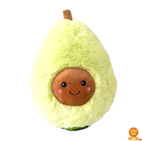 Tüylü avokado peluş oyuncak, 20cm boyutunda, yumuşak dokulu, sevimli yüz ifadesi ve kahverengi çekirdeği olan, çocuklar ve yetişkinler için mükemmel bir hediye. - View 6