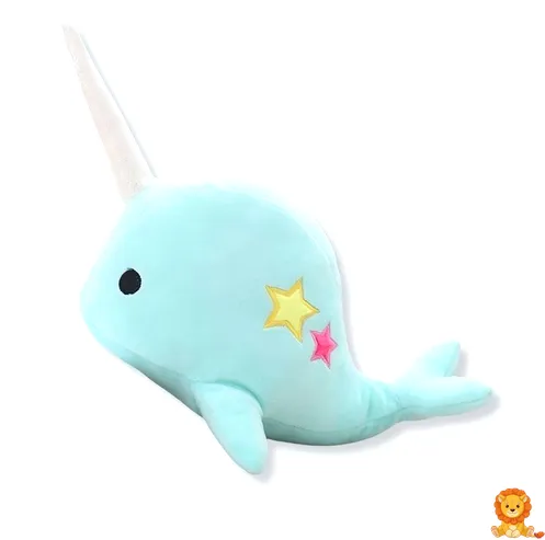 Açık mavi unicorn balina peluş