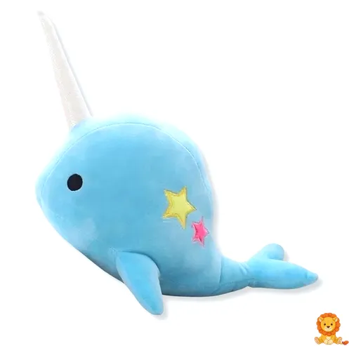 Koyu mavi unicorn balina peluş