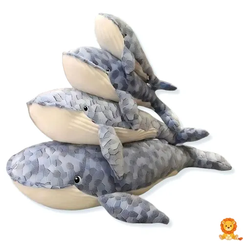 Blauwe mozaïek walvis knuffel