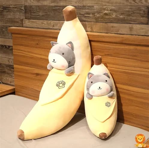 Šiba Inu banana plišana igračka, kombinacija psa Šiba Inu i banane, dostupna u veličinama S i M, savršena za zagrljaje i dekoraciju. - View 2