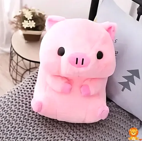 Entzückendes Baby-Schweinchen Plüschtier, rosa und weich, mit großen Augen und einem freundlichen Lächeln, perfekt zum Kuscheln und Liebhaben für Babys und Kinder. - View 3