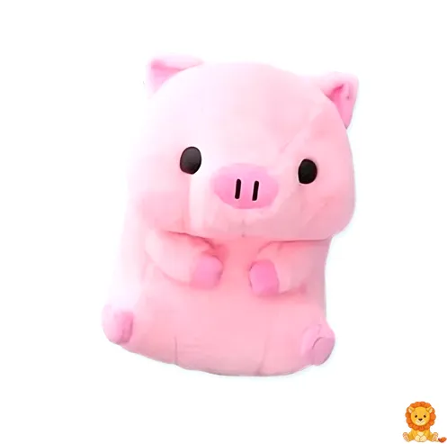 Entzückendes Baby-Schweinchen Plüschtier, rosa und weich, mit großen Augen und einem freundlichen Lächeln, perfekt zum Kuscheln und Liebhaben für Babys und Kinder. - View 1