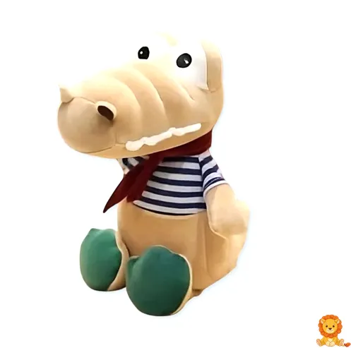 دمية تمساح بني صغير قطيفة