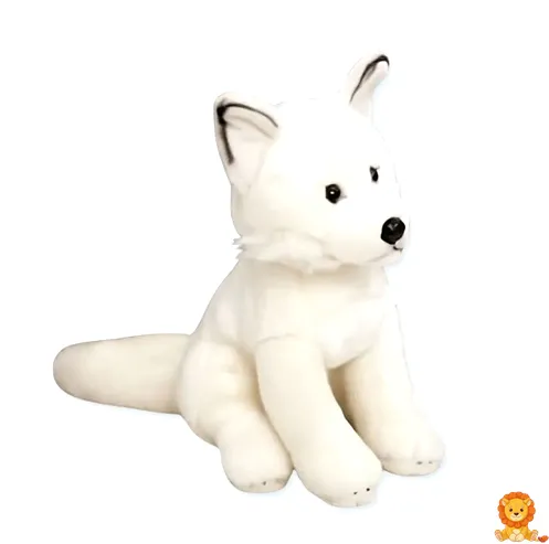 Adorable peluche blanco de zorro-perro