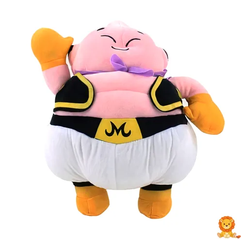 Peluche de Majin Boo de Dragon Ball Z, con su característica sonrisa y capa, ideal para coleccionar o regalar a fans del anime. - View 7