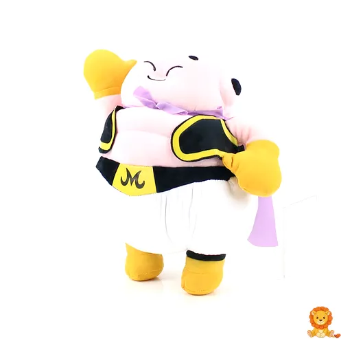 Peluche de Majin Boo de Dragon Ball Z, con su característica sonrisa y capa, ideal para coleccionar o regalar a fans del anime. - View 2