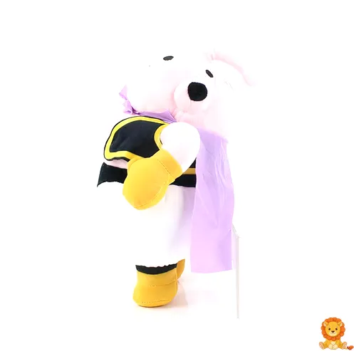 Peluche de Majin Boo de Dragon Ball Z, con su característica sonrisa y capa, ideal para coleccionar o regalar a fans del anime. - View 3