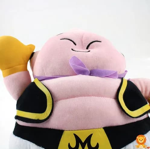 Peluche de Majin Boo de Dragon Ball Z, con su característica sonrisa y capa, ideal para coleccionar o regalar a fans del anime. - View 5