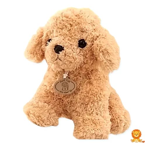 Anjing mainan mewah poodle berwarna kuning air