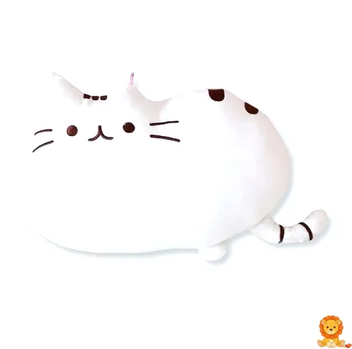 Сладка бяла котка плюшена играчка