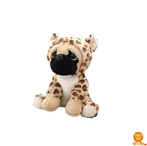 Cachorro de pelúcia vestido de girafa