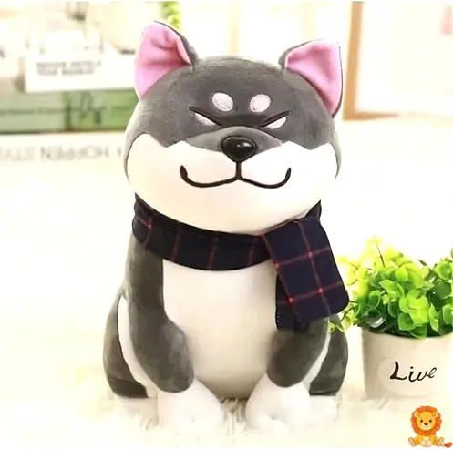Adorable grey dog plush with floppy ears and a sweet expression, made of soft, high-quality materials, perfect for cuddling and playtime. - View 3