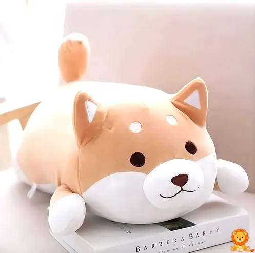 Καφέ kawaii λούτρινο σκυλάκι με κλειστά μάτια, απαλή υφή, ιδανικό μέγεθος για αγκαλιές, χαριτωμένο δώρο για παιδιά και ενήλικες. - View 2
