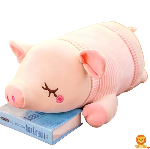 Schweinchen Plüschtier mit kleiner rosa Schleife