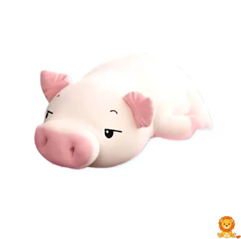 Weißes dösendes Schweinchen Plüschtier