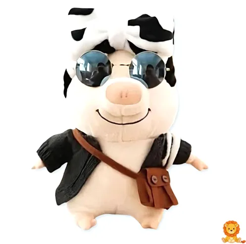 Stoffschwein mit Kuhschleife