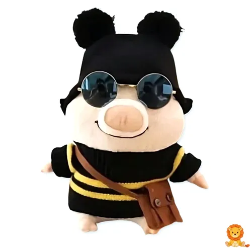 Stoffschwein mit Bienenpullover