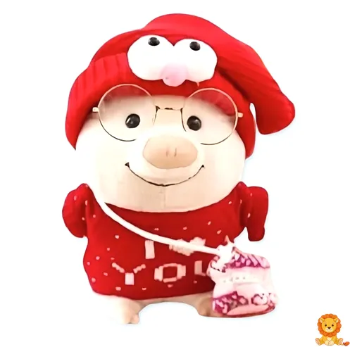 Plüschschwein mit "Ich liebe dich"-Pullover