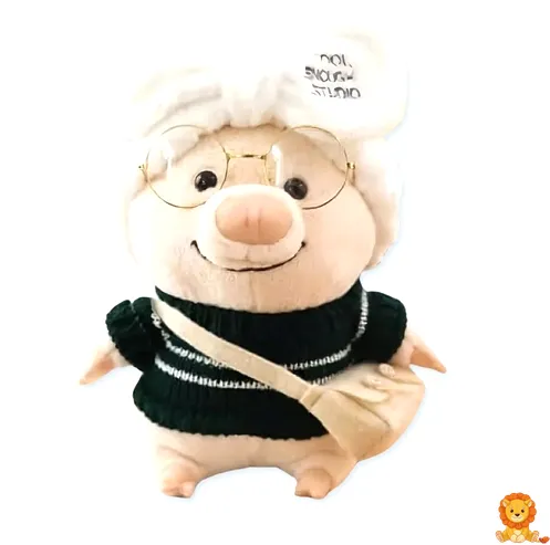 Stoffschwein mit schwarzem Pullover