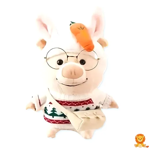Stoffschwein mit Weihnachtspullover