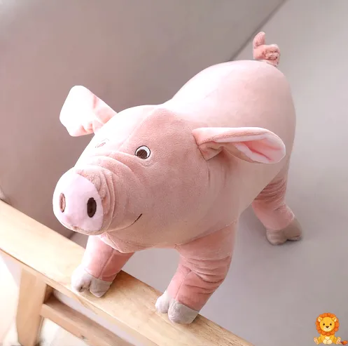 Fröhliches Peluche cochon joyeux, ein superweiches und liebevoll gestaltetes Stoffschwein mit einem breiten Grinsen, perfekt zum Kuscheln und Liebhaben. - View 2