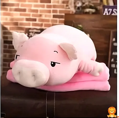 Schlafendes rosa Schwein Plüschtier, super weich und kuschelig, verschiedene Größen verfügbar, perfektes Geschenk für Kinder und Erwachsene. - View 2