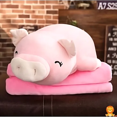 Fröhliches rosa Schweinchen Plüschtier, superweich und kuschelig, mit einem freundlichen Lächeln und Stupsnase, ideal zum Umarmen und Liebhaben. - View 2