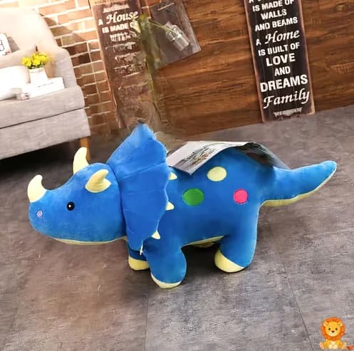 Plišani plavi dinosaurus, izuzetno mekan i udoban, idealan za decu svih uzrasta, sa nežnim plavim krznom i prijateljskim izrazom lica. - View 3