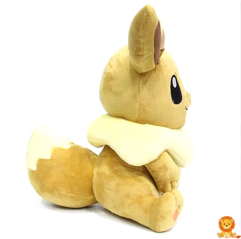 Απαλό βελούδινο Eevee με απαλή καφέ γούνα, μεγάλα καστανά μάτια και χαμογελαστό πρόσωπο, ιδανικό για αγκαλιές και διακόσμηση. - View 2