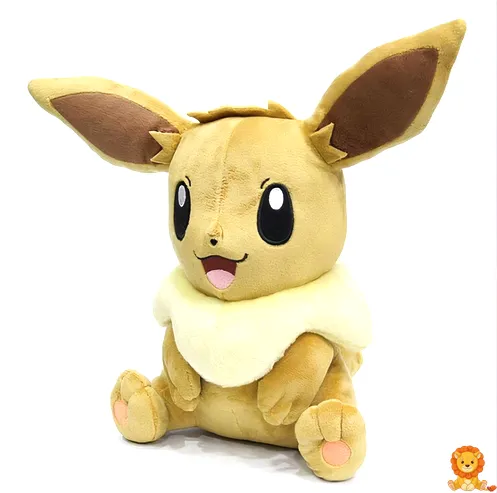 Απαλό βελούδινο Eevee με απαλή καφέ γούνα, μεγάλα καστανά μάτια και χαμογελαστό πρόσωπο, ιδανικό για αγκαλιές και διακόσμηση. - View 4