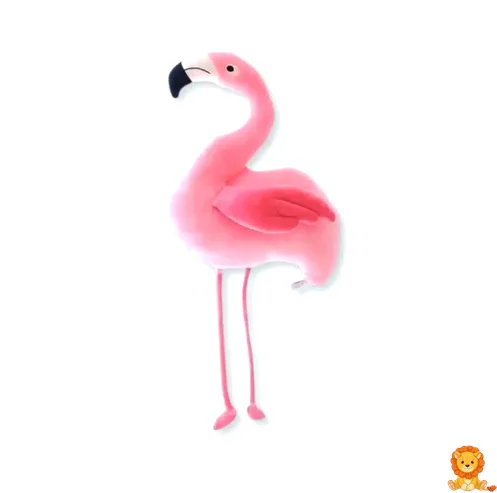 Peluche flamenco rosa tout doux, con plumaje suave y colores vibrantes, en diferentes tamaños (25cm, 40cm, 75cm, 100cm). Ideal para decorar habitaciones infantiles o como compañero de abrazos reconfortante. - View 1