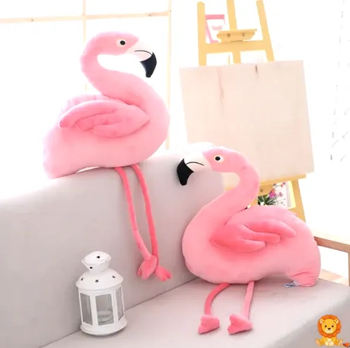 Peluche flamenco rosa tout doux, con plumaje suave y colores vibrantes, en diferentes tamaños (25cm, 40cm, 75cm, 100cm). Ideal para decorar habitaciones infantiles o como compañero de abrazos reconfortante. - View 2