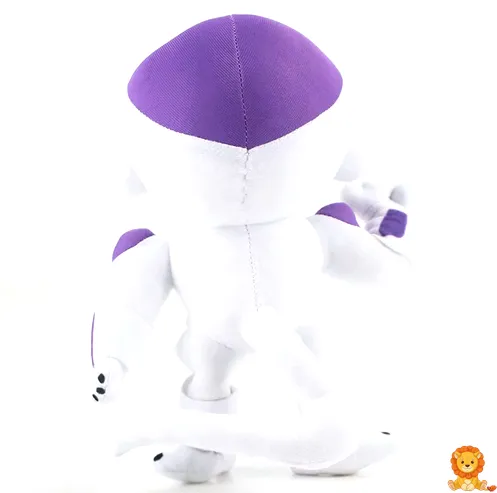 Peluche de Freezer de Dragon Ball Z, con su característica piel blanca y armadura morada, en una pose amenazante pero adorable, ideal para fans de la serie. - View 3