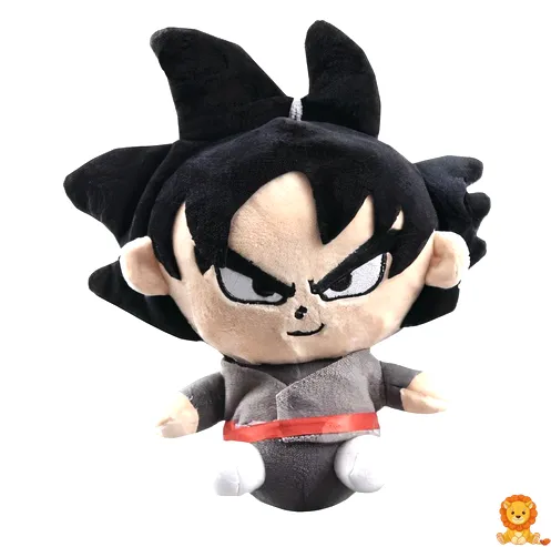 Peluche di Goku Black, personaggio di Dragon Ball Super, con dettagli fedeli, vestito nero e grigio, espressione intensa e realizzato in materiali morbidi e di alta qualità. - View 3