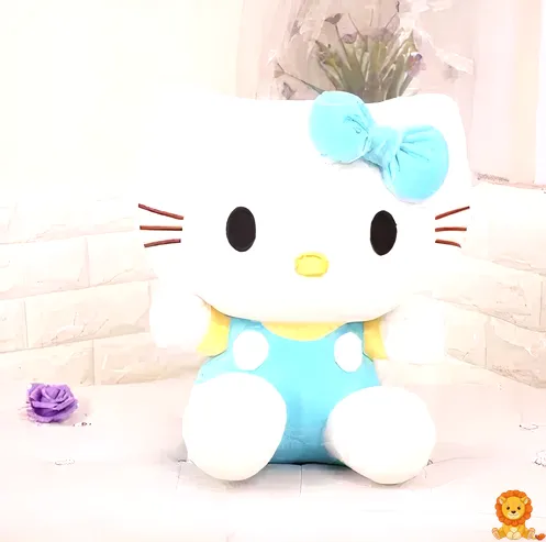 파란색 헬로키티 봉제인형, 부드러운 플러시 소재, 자수 디테일, 컬렉션 및 선물용으로 완벽합니다. - View 2