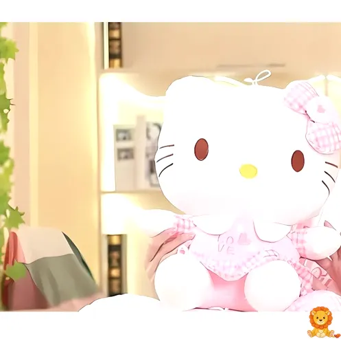 Hello Kitty Love Plush, a soft and cuddly plush toy featuring Hello Kitty holding a heart, available in 30cm, 40cm, 60cm and 70cm sizes. - View 5