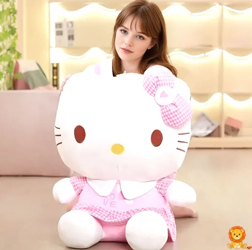 Hello Kitty Love Plush, a soft and cuddly plush toy featuring Hello Kitty holding a heart, available in 30cm, 40cm, 60cm and 70cm sizes. - View 9
