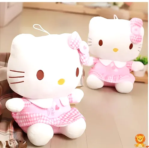 Hello Kitty Love Plush, a soft and cuddly plush toy featuring Hello Kitty holding a heart, available in 30cm, 40cm, 60cm and 70cm sizes. - View 3